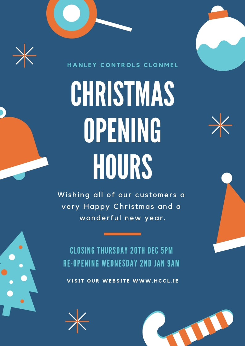 Christmas Opening Hours Hanley Controls