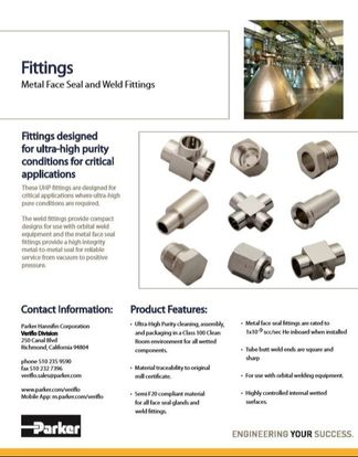 Metal Face Seal and Weld Fittings